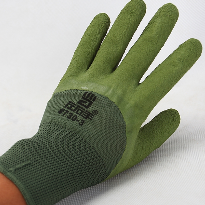 Left and right #730-3 Latex foam gloves labor protection Wear resistant impregnated rubber, anti-slip breathable work labor protection durable full figure