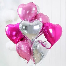 铝膜气球 18寸心形组装8件套装 各种派对节日生日婚庆房间装饰用品 1212店 可订做