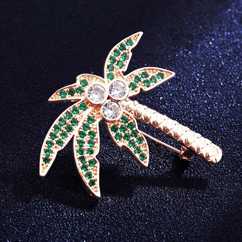 Coconut water tree brooch