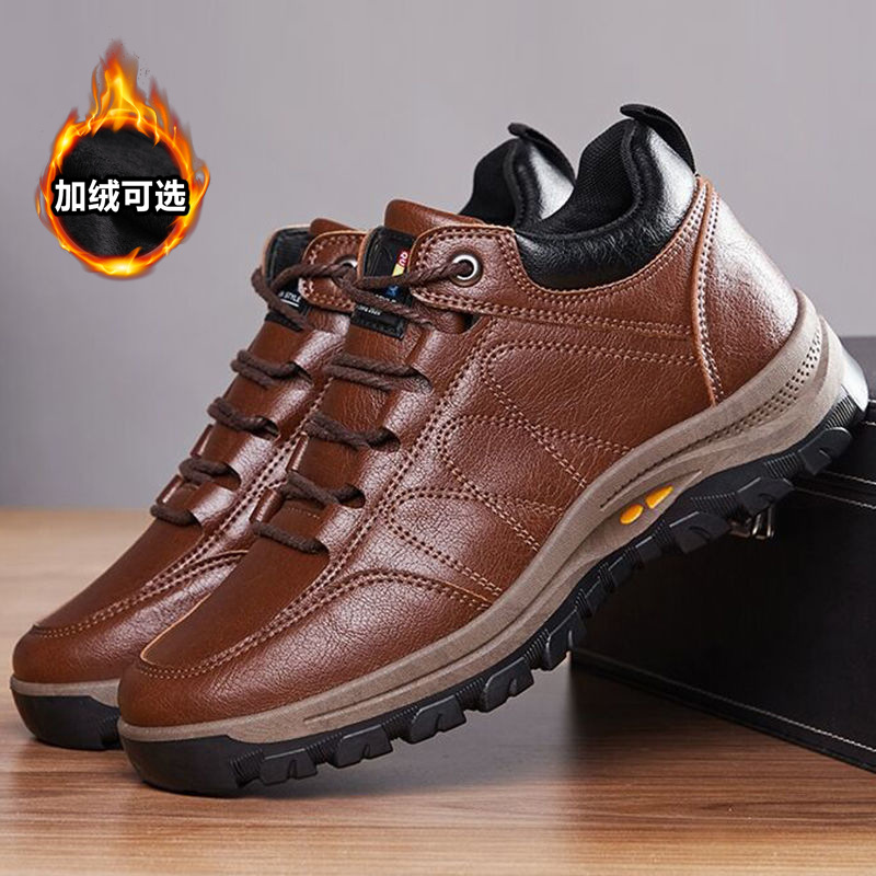 男士冬季加厚加绒保暖鞋新款休闲棉鞋防滑户外雪地靴单棉可选男鞋