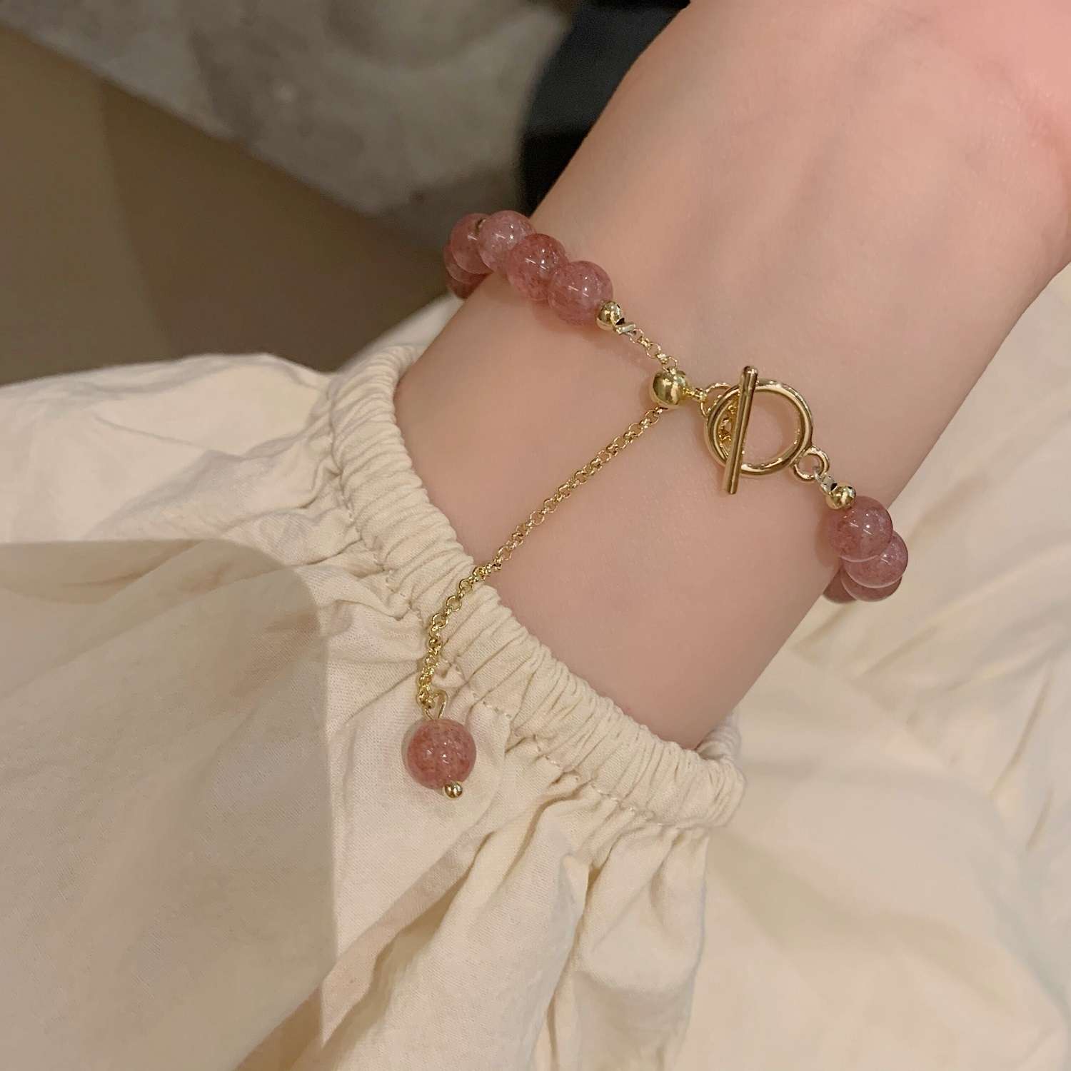 Natural crystal bracelet, a niche design of crystal jewelry and bracelet for women on Instagram, best friend Xia Specification image