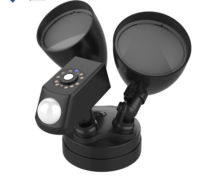 智能监控摄像头 室外灯具 安全灯泛光灯防水补光监控感应球机墙灯产品图
