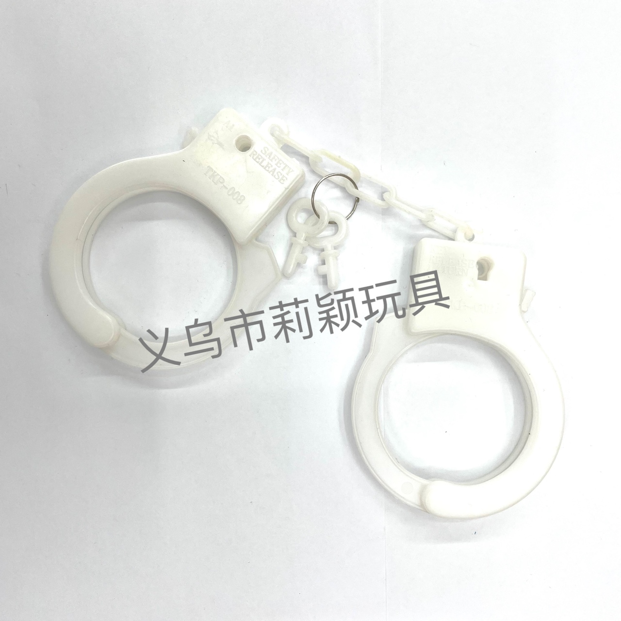 玩具手铐塑料手铐情侣手扣彩色手铐本色手铐儿童玩具手铐游戏玩具手铐万圣节产品白色塑胶本色手铐