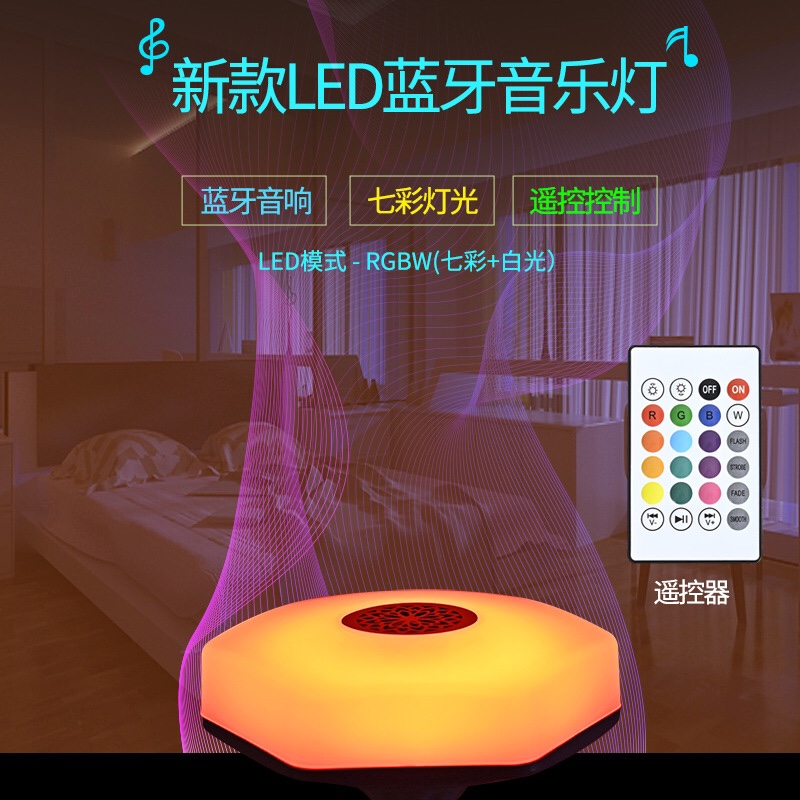 New LED Bluetooth music light hexagonal music bulb flying saucer music colorful atmosphere white lighting Bluetooth light