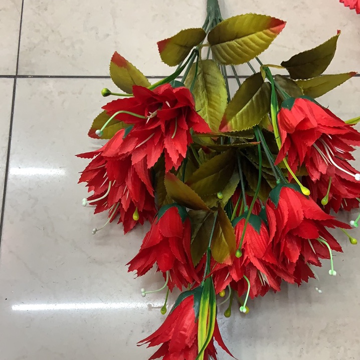 红色婚庆花材中式婚礼花艺仿真婚礼堂布置装饰塑料花田园户外叶材