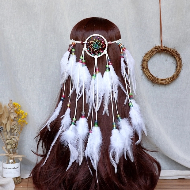 羽毛发带，头饰，复古民族风，波西米亚风，景区度假产品详情图1
