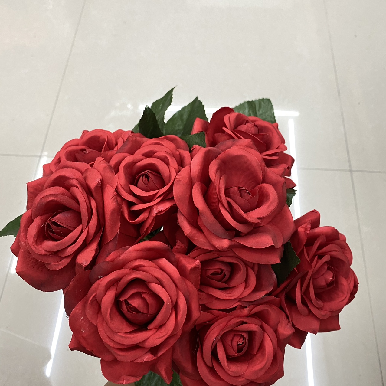 Bright red flower arrangement