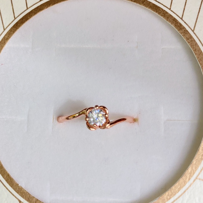 Electroplated rose gold preservation 6⃣️ Bali zircon popular ladies ring No. 4⃣️