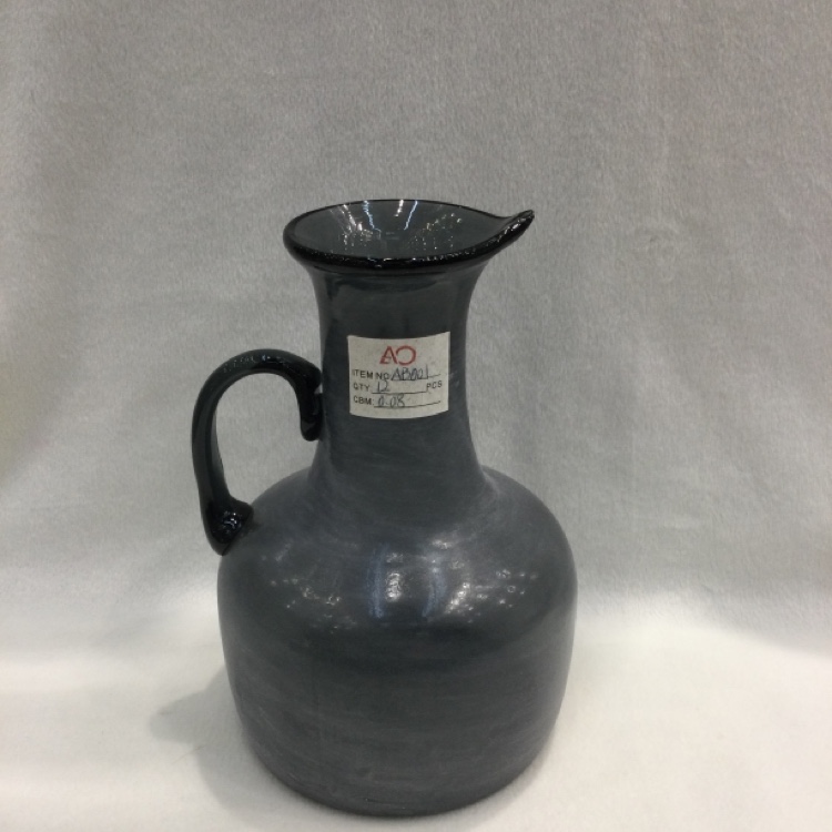 Exquisite frosted grey vase glass plug-in vase office home decor bottle