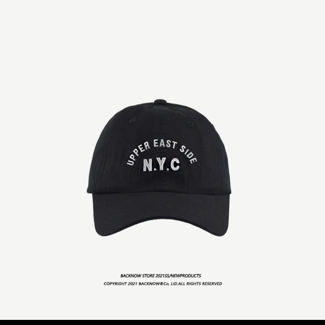 BACKNOW美式字母刺绣弯檐棒球帽大头围遮阳鸭舌帽子男女夏潮百搭060