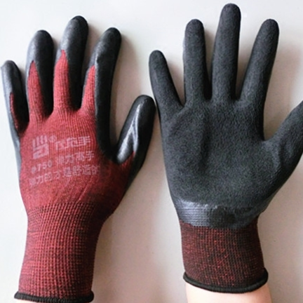 Left and right hand 750 elastic King spandex latex frosted impregnated wear resistant anti-slip breathable protective gloves full figure