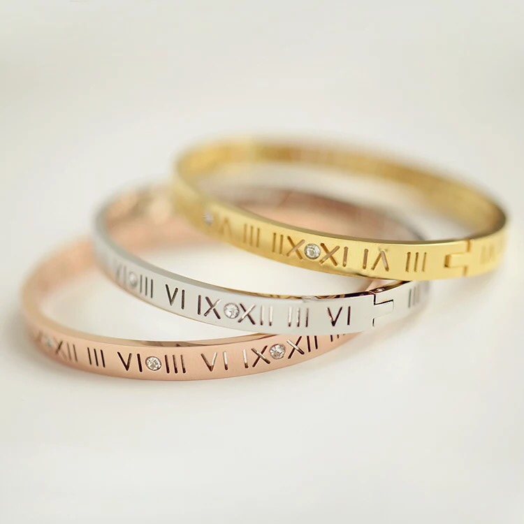 欧美时尚精品钛钢百搭手镯女款新品手环捷亚钢饰