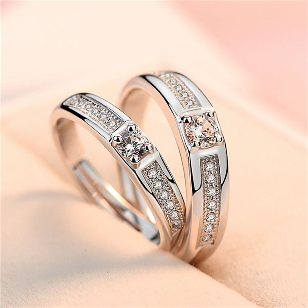Couple rings, female couple rings, male diamond rings, open rings, wedding birthday Korean version, student gift accessories detail image 1