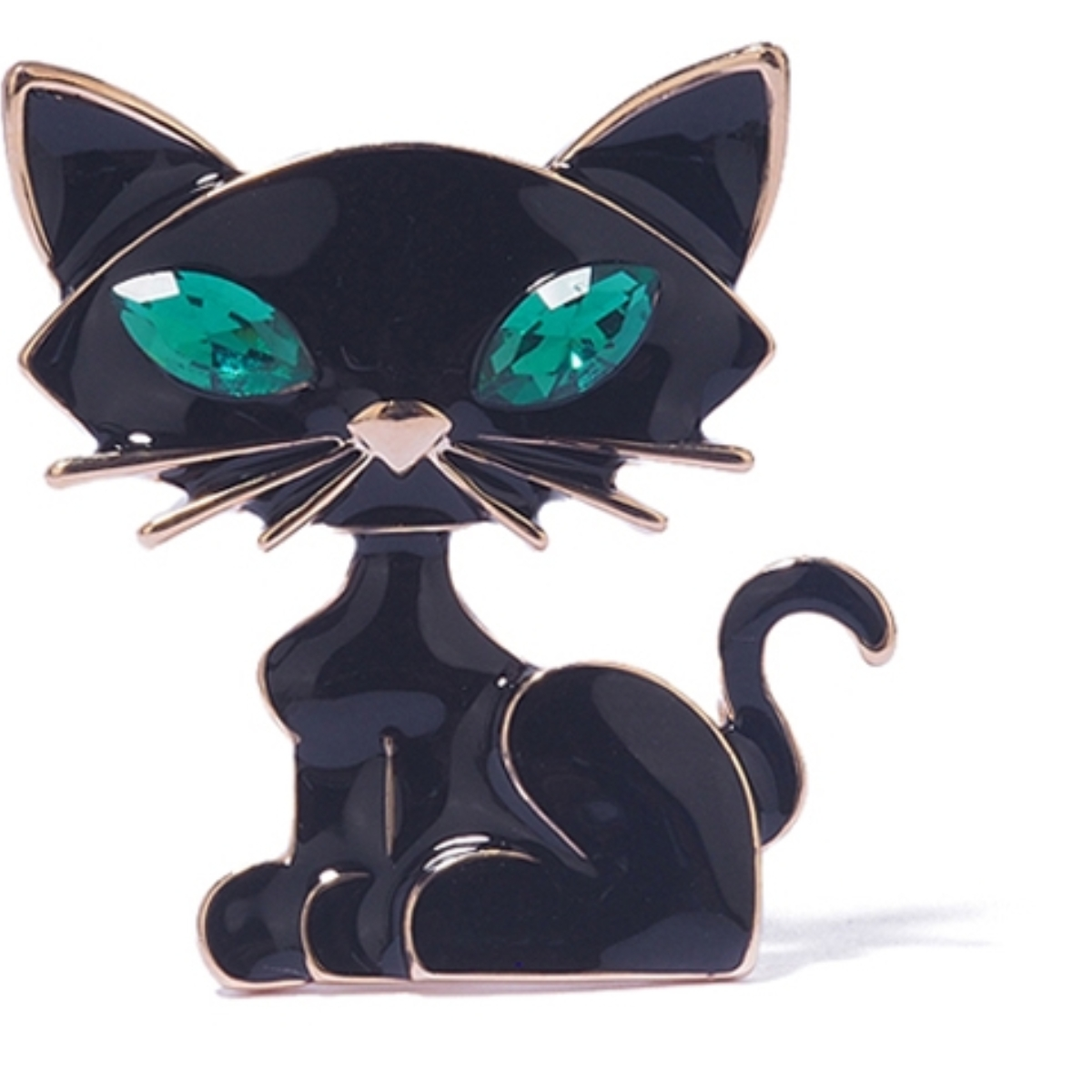 Black cat brooch