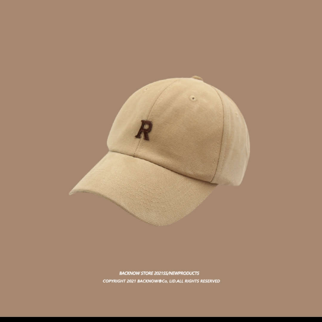 BACKNOW字母R刺绣棒球帽男女夏遮阳防晒日系鸭舌帽子休闲百搭韩版09