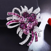Blooming purple brooch