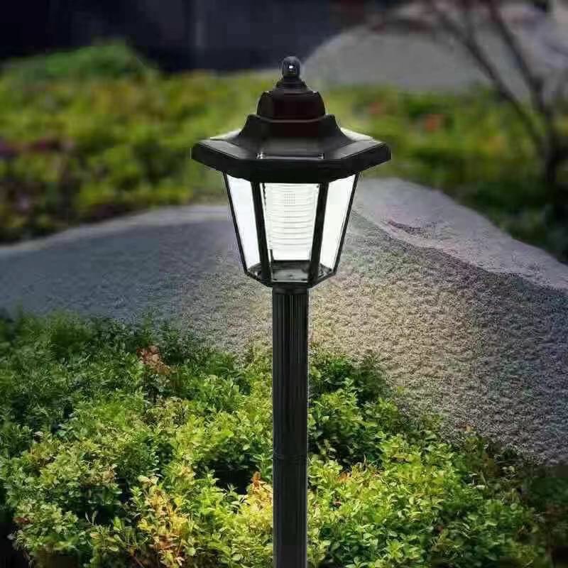太阳能六角草坪灯庭院灯投光灯黑色帐篷灯节能照明