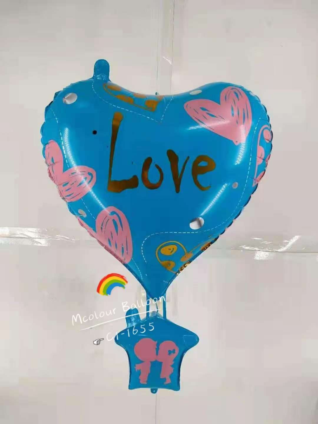 Love Hot Air Balloon 4D aluminum film Balloon Party Balloon Red details Picture