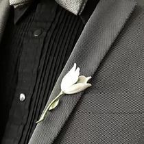 Lily branch brooch