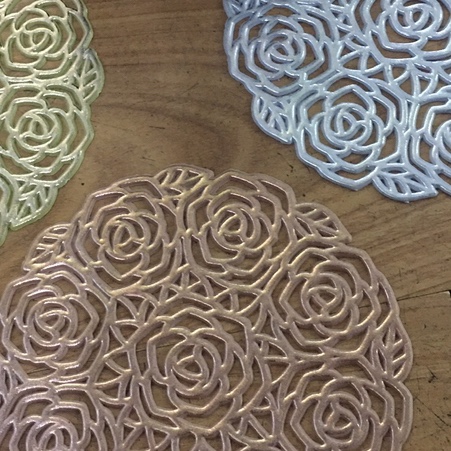 311 #餐桌垫西餐垫北欧PVC餐桌隔热垫家用酒店餐具垫子金色的 银色的 玫瑰金三个颜色自选