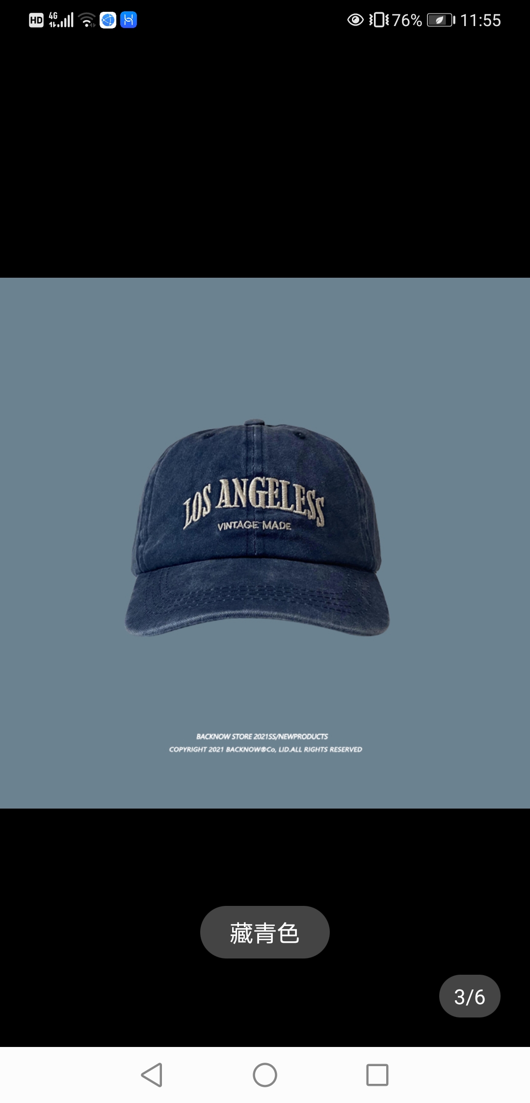 BACKNOW复古水洗棒球帽做旧弯檐字母刺绣鸭舌帽男女百搭软顶遮阳051细节图