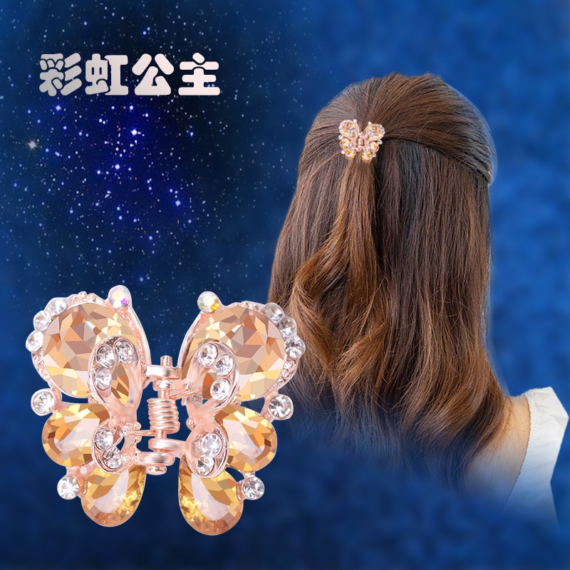 发夹抓夹小号儿童蝴蝶发抓顶夹气质韩国女刘海边夹发卡后脑勺发饰
