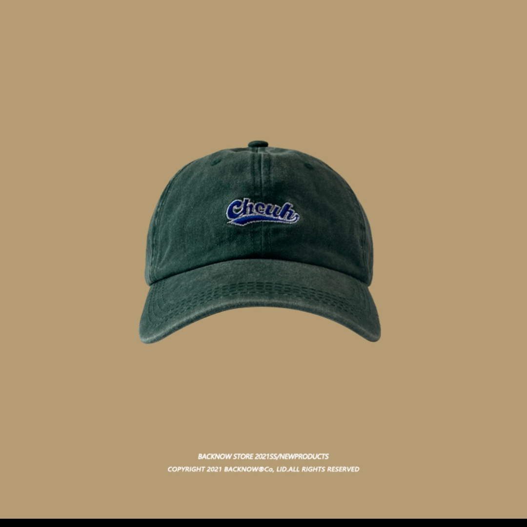 BACKNOW美式潮复古水洗棒球帽男女韩版简约刺绣软顶遮阳鸭舌帽06