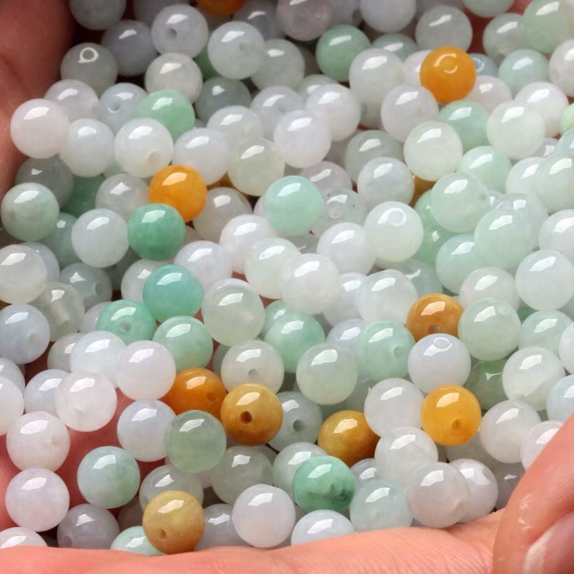 Natural jadeite round beads 6mm