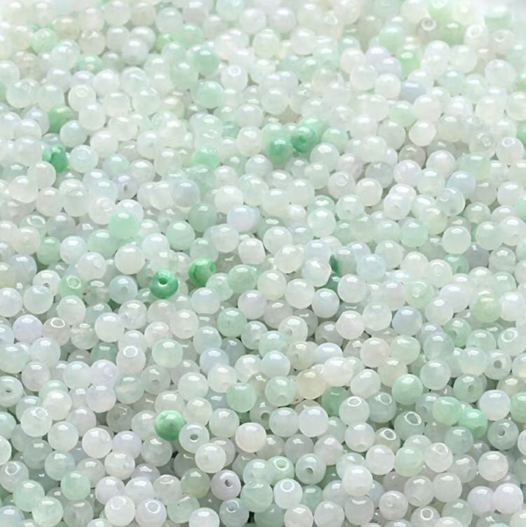 天然翡翠圆珠4mm 玉石天然玉