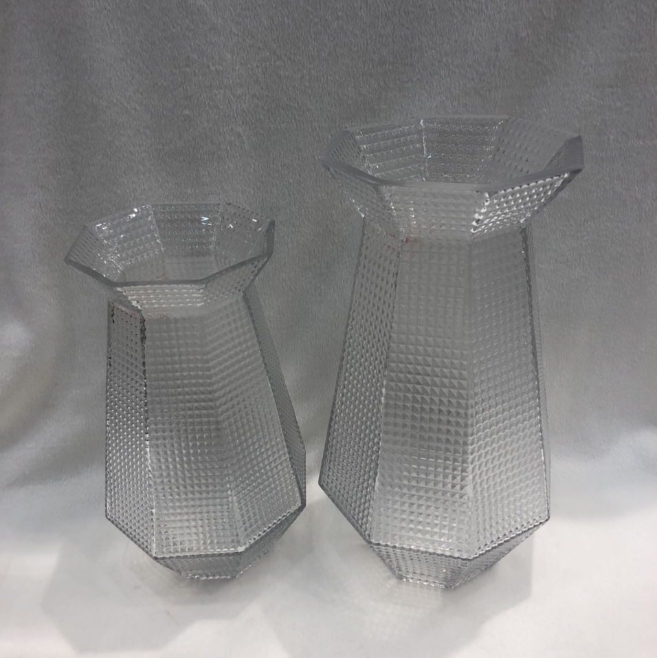 High-end Nordic simple glass multi-sided vase decoration handicraft