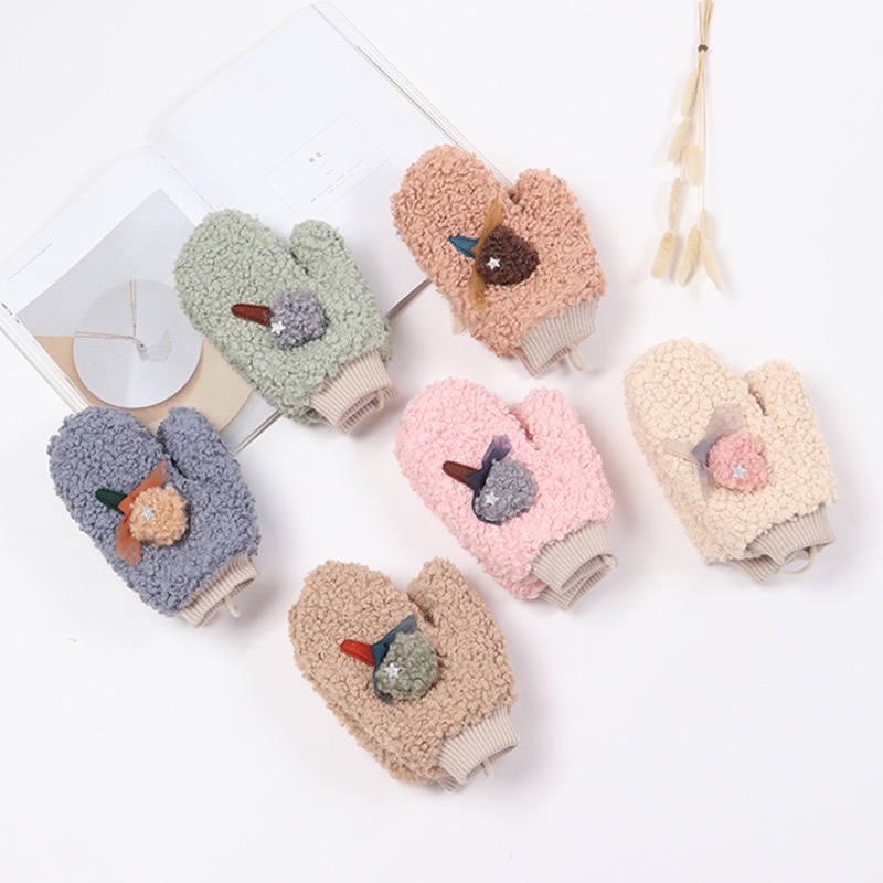 可爱保暖文创意定制手套 韩版新款女式加厚保暖卡通泰迪毛绒手套 详情图12