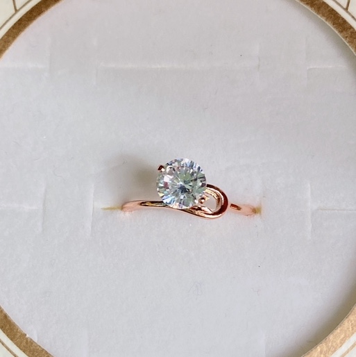Electroplated rose gold preservation 6⃣️ Bali zircon popular ladies ring No. 3⃣️