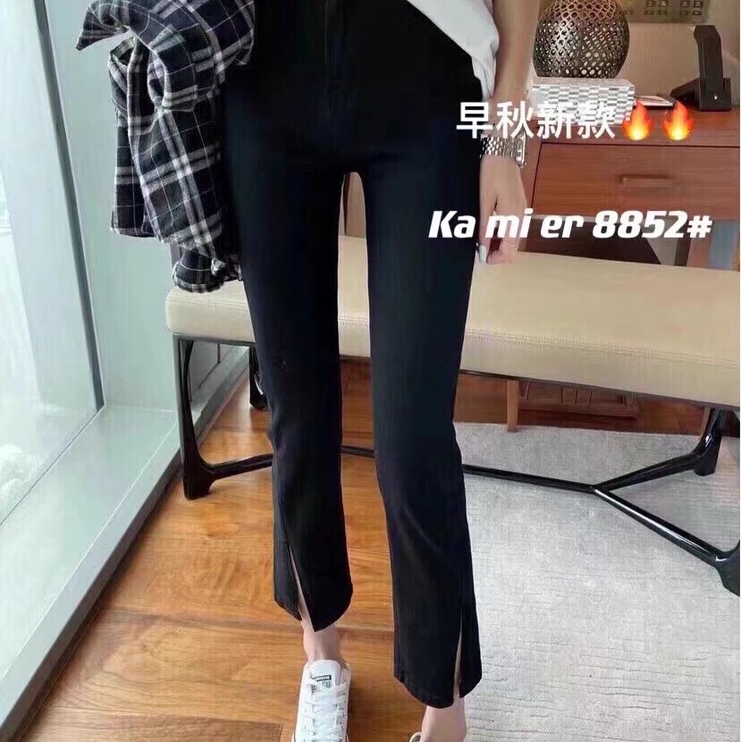 黑色牛仔裤喇叭裤5821#