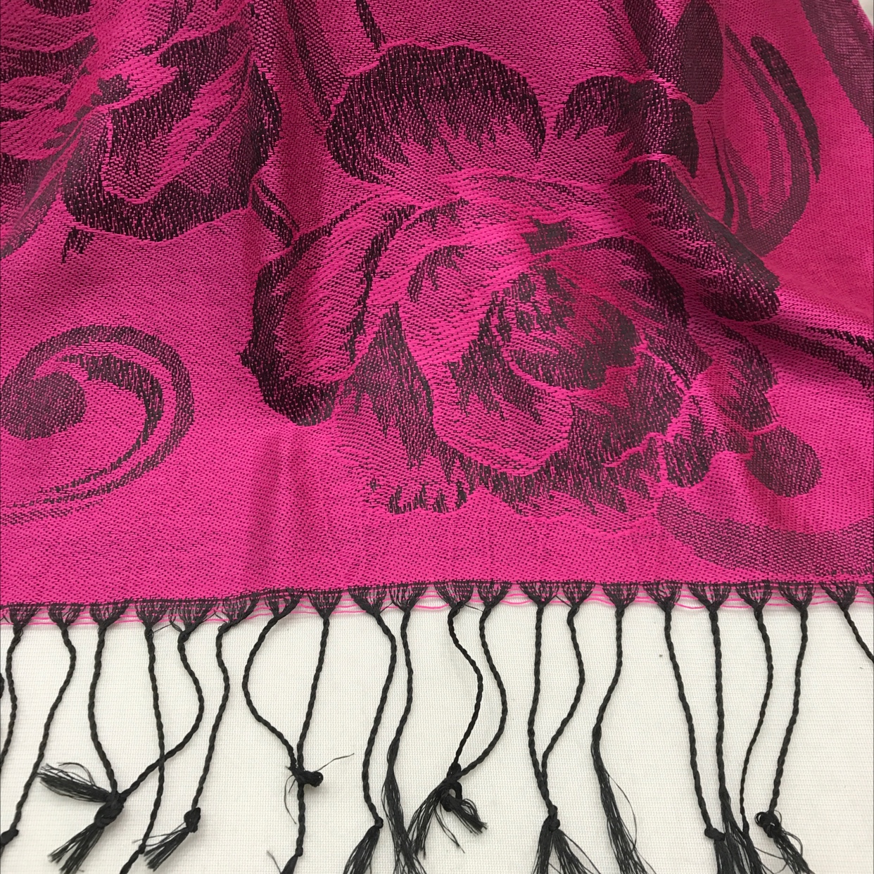 Three Large Peony Scarf Shawl Casual Fashion National Style Headscarf Specification drawing