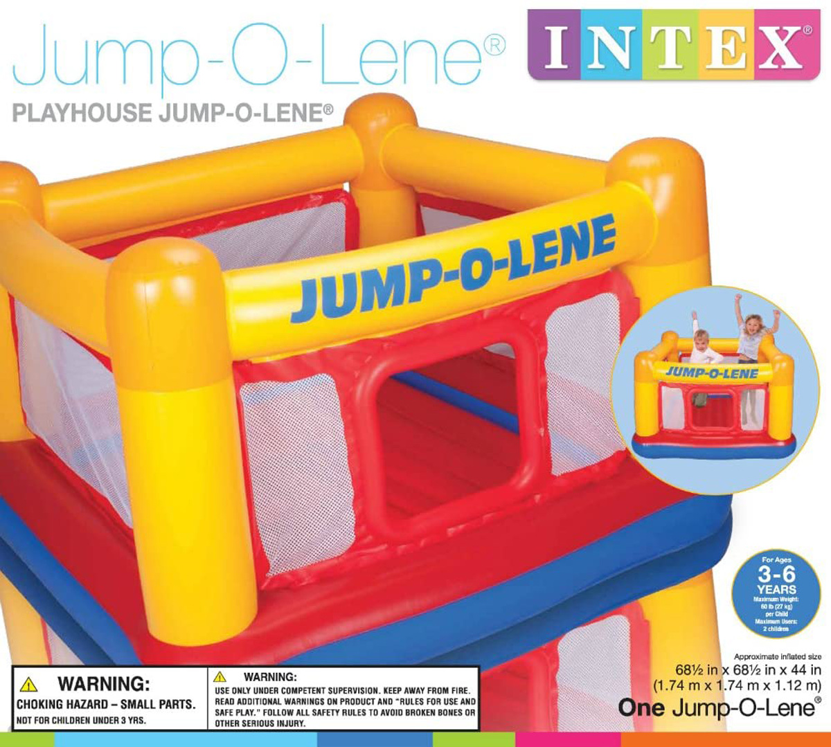 INTEX 48260 Square Bouncy Pool Children's Fun toy details Picture
