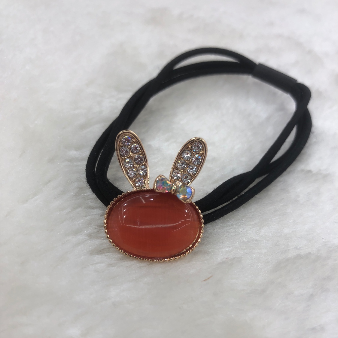 Cat eye alloy rhinestones rabbit ear band red
