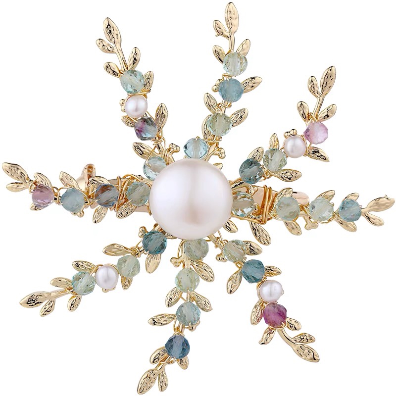 Flower branches bloom brooch