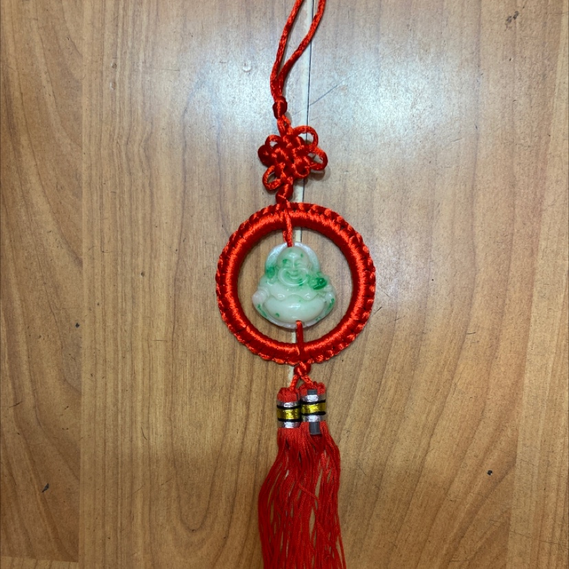 Small knot Red Circle small jade laughing Buddha pendant