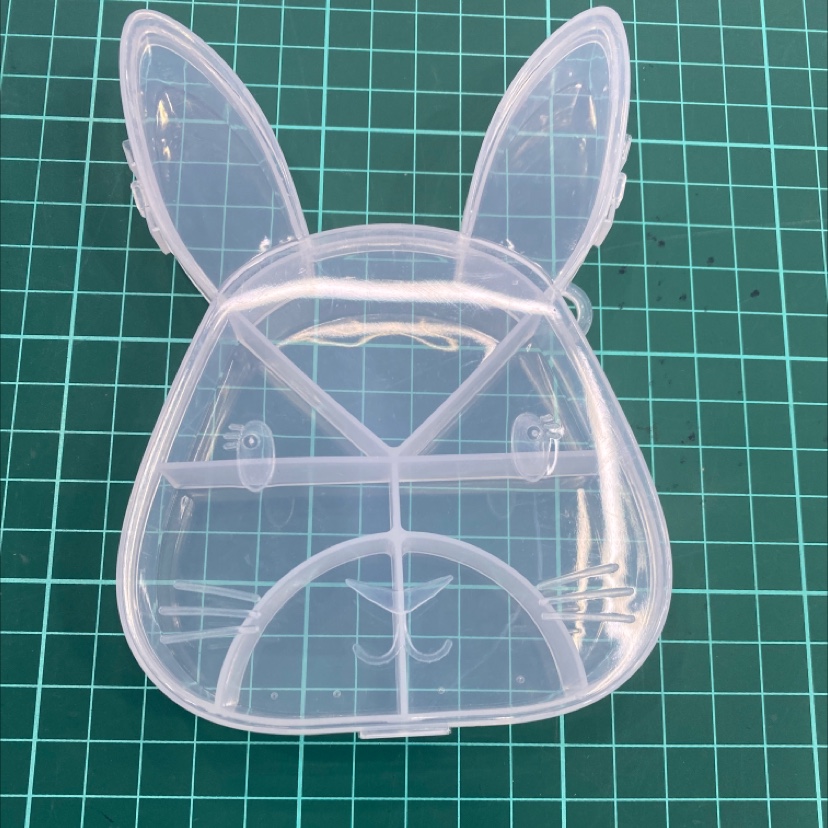 Square storage box white upright rabbit