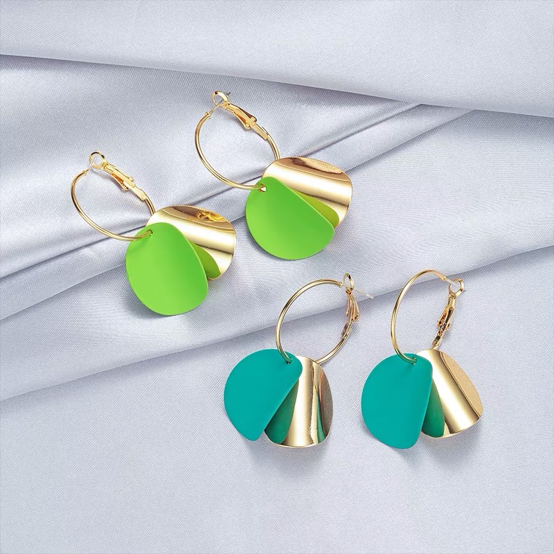 Spray-painted earrings, Morandi accessories, colorful earrings, exquisite earrings, fashionable and trendy ladies, Korean style simple and elegant earrings and accessories