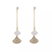 Trendy Korean style fan-shaped long holiday earrings