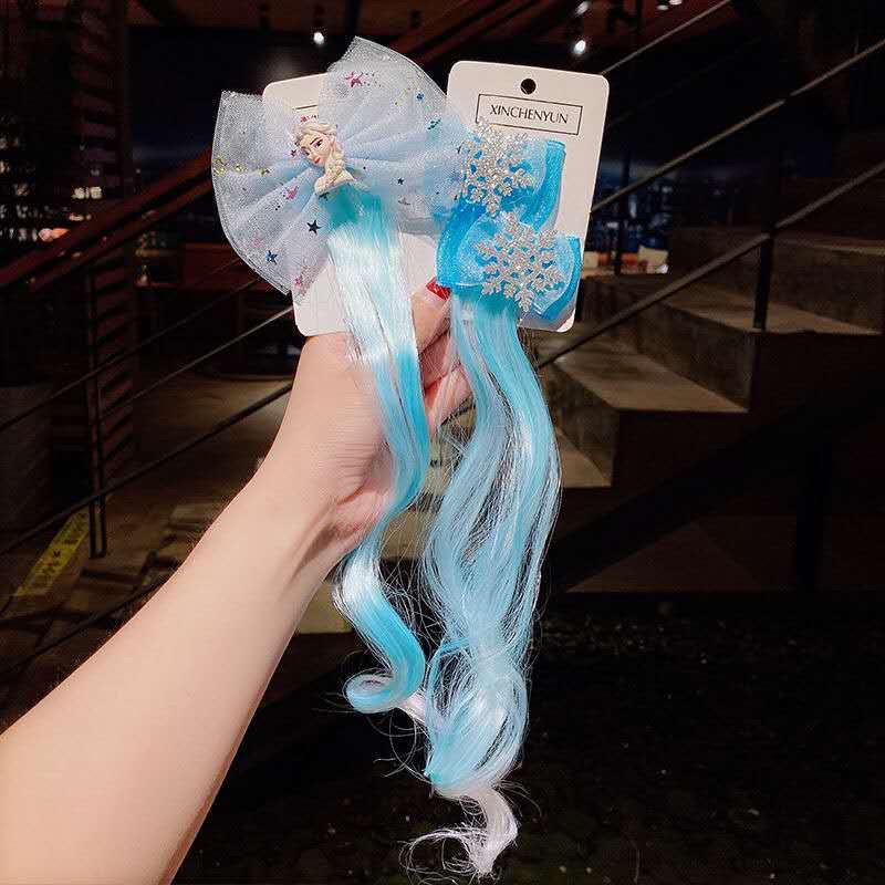 Cute rainbow wings, unicorn, five-pointed star, gauze, bow, wig, hairpin, girl, princess, trendy girl, wig with braid, hair band, headwear, children's bow, baby girl, little girl, cute wig, braid 9 detail image 6