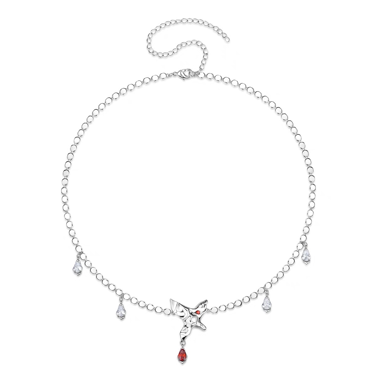 The SOUNDER WANG Butterfly Series Zircon water drop necklace is a niche design for women, exuding a sense of sophistication and ethereal individuality detail image 6