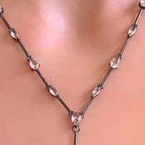 Water drop horse eye Champagne combination necklace
