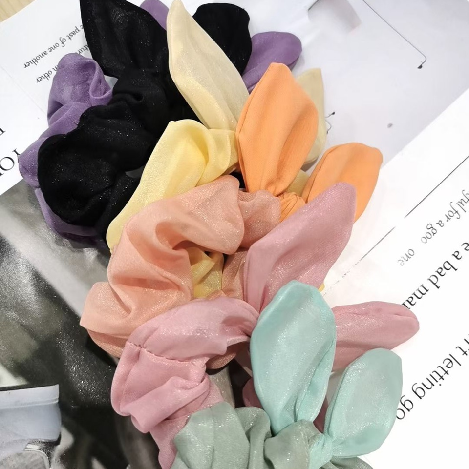 Korean-style fabric hair band headwear for girls, cute wool felt, plush cartoon rabbit ears, furry hair bands, and bun hair accessories