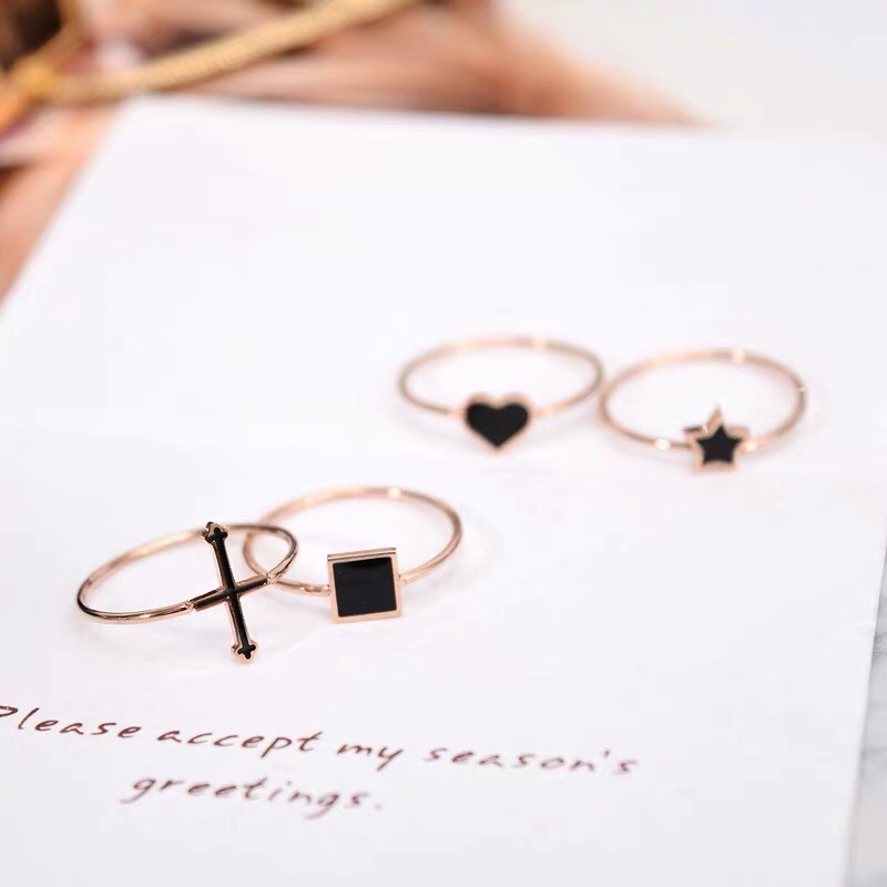 Simple, new and niche design stainless steel women's ring 2 Jieya Steel jewelry
