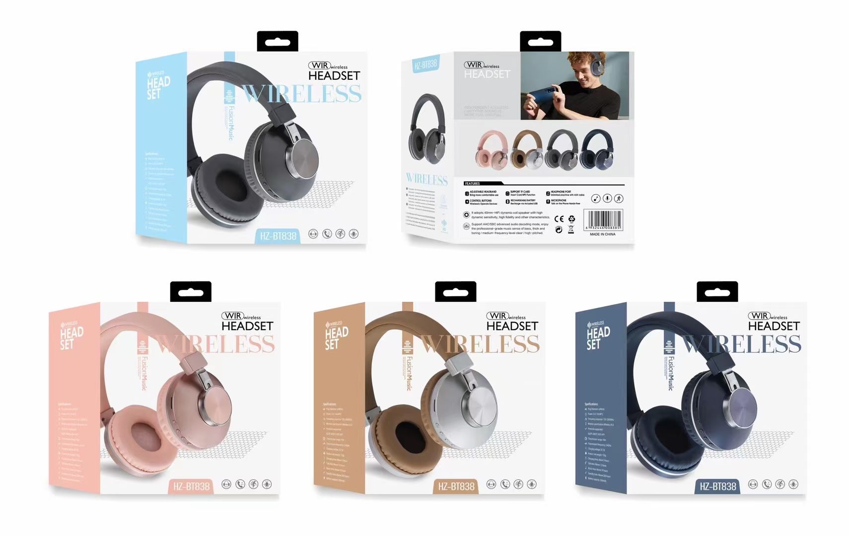 HZ-BT838 Bluetooth headset with SIM card inserted for sound recording detail image 7