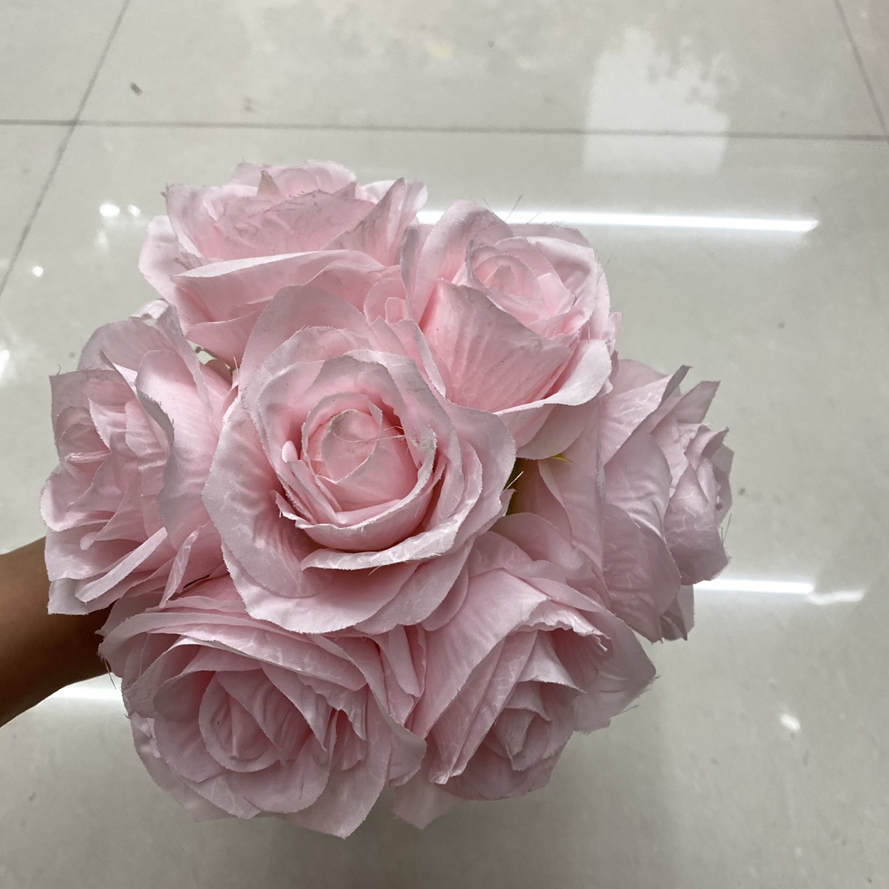 Pale pink snowflake roses thumbnail
