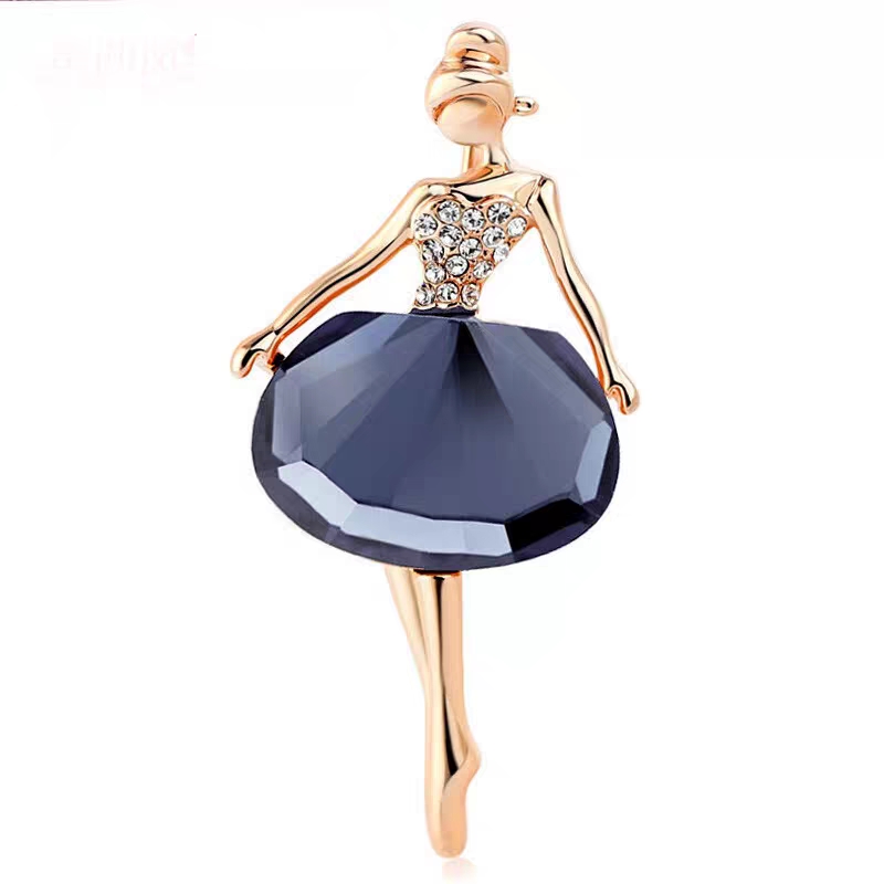 Blue Gem Girl Brooch