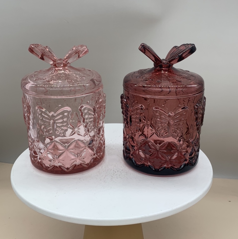 Glass jewelry box decoration.